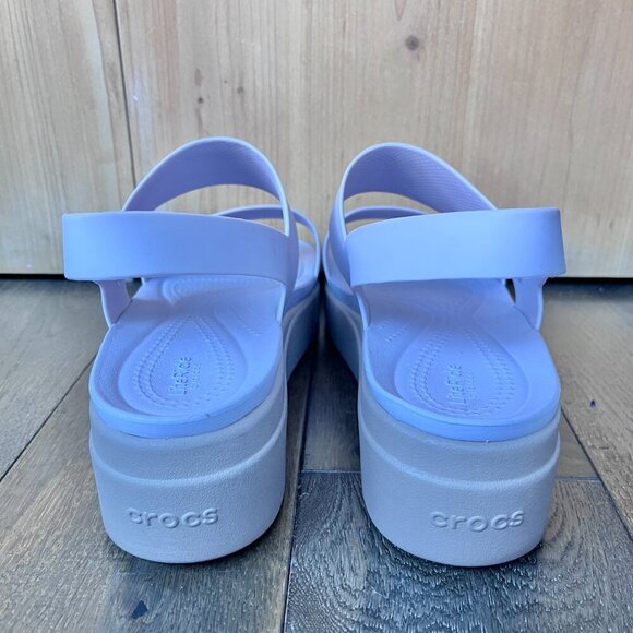 Crocs Brooklyn Low Wedge Platform Sandals Lavender Size 11 Comfort Slide - Picture 4 of 6